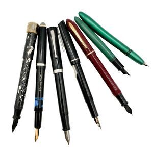 Fountain Pens Collector Lot Scheaffer 14k Gold Nib Writers Calligraphy As Is